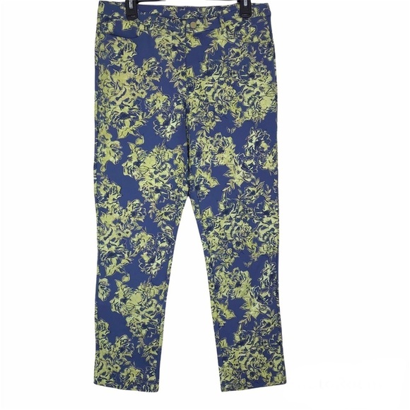 Soft Surroundings Elisabetta Floral Print Gold Detail Pants Style 2CE11 - Picture 11 of 11